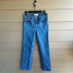 Abercrombie + Fitch The Straight Mid Rise Straight Leg Jeans Size 00 FLAWED
